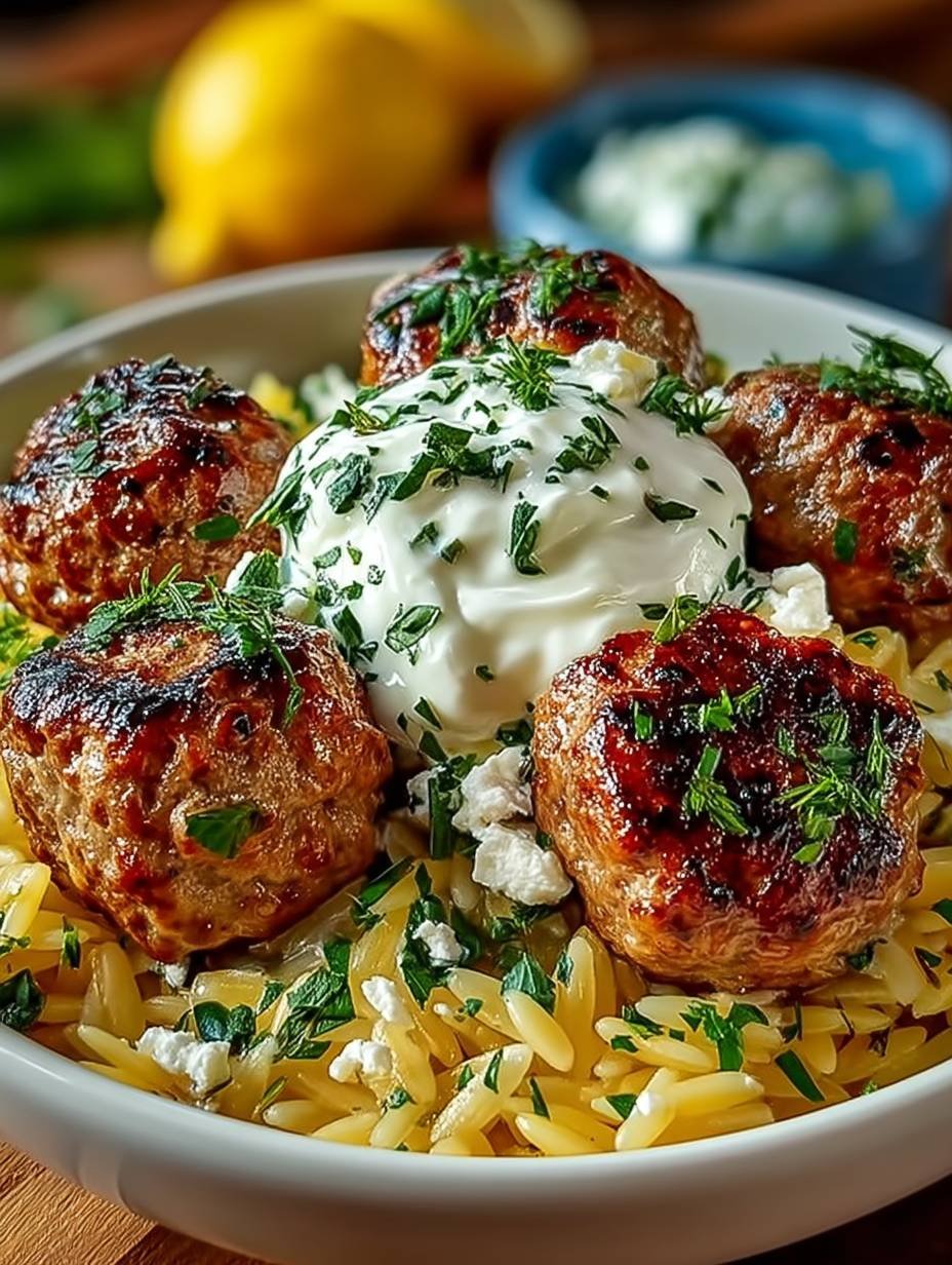 Boulettes Grecques & Orzo Citronné avec Crème de Feta image 2