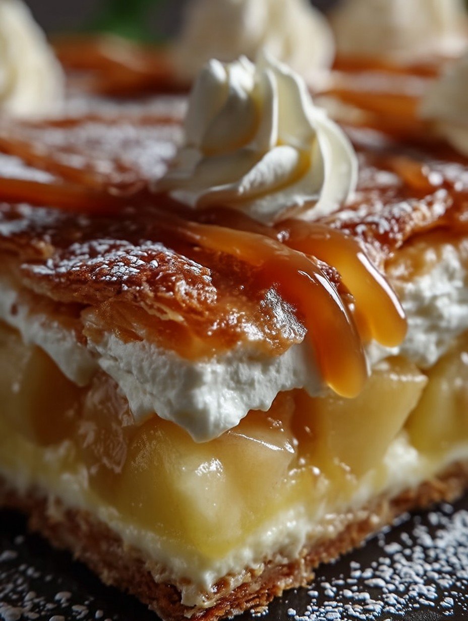 Gâteau éclair sans cuisson aux pommes et caramel fleur de sel image 2