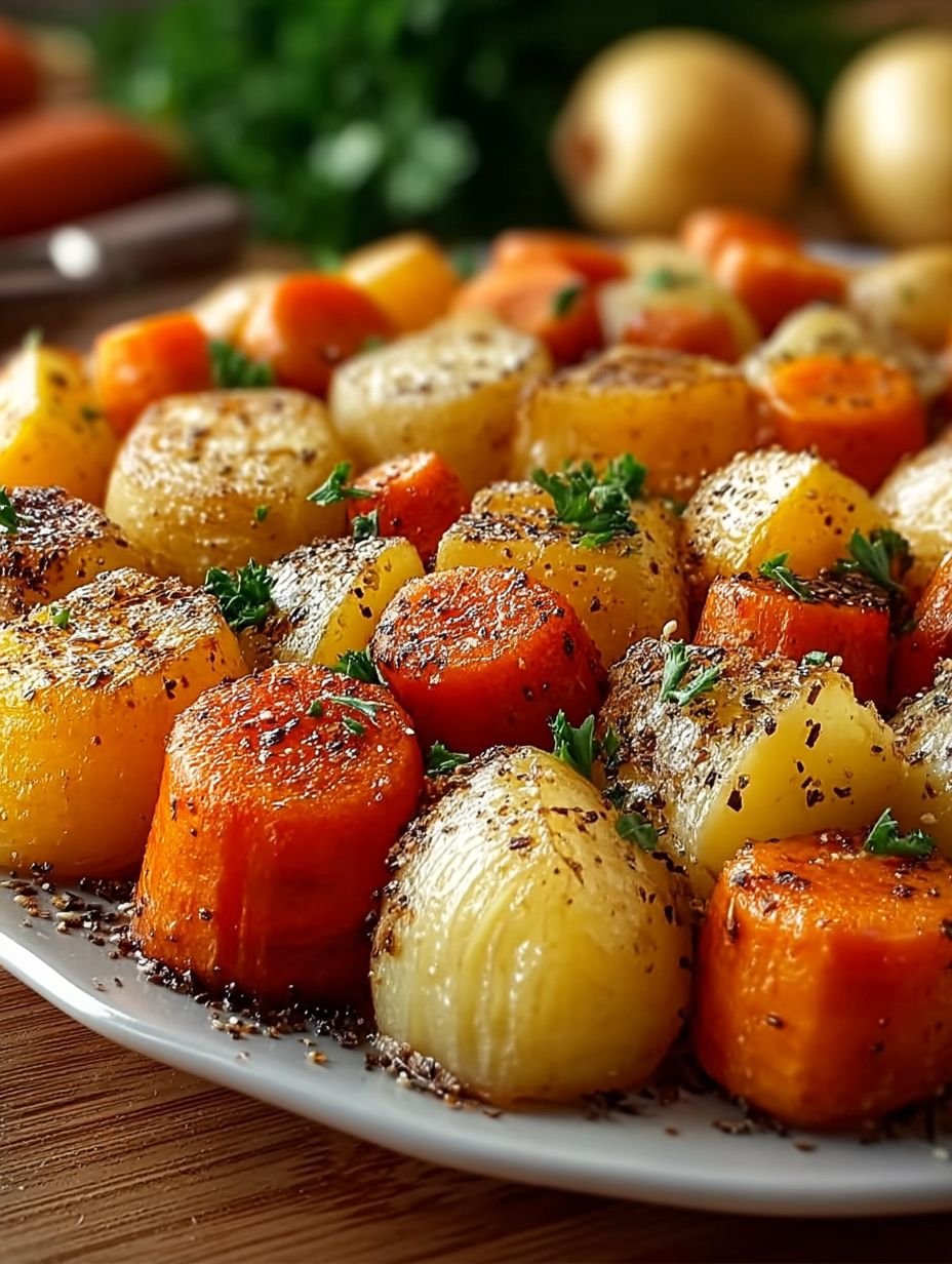 Oignons, Carottes et Pommes de Terre Rôtis au Four image 2
