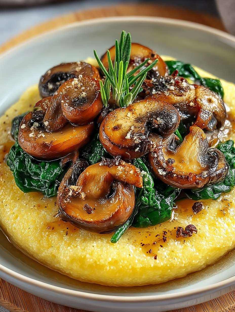 POLENTA CHAMPIGNONS ÉPINARD image 2