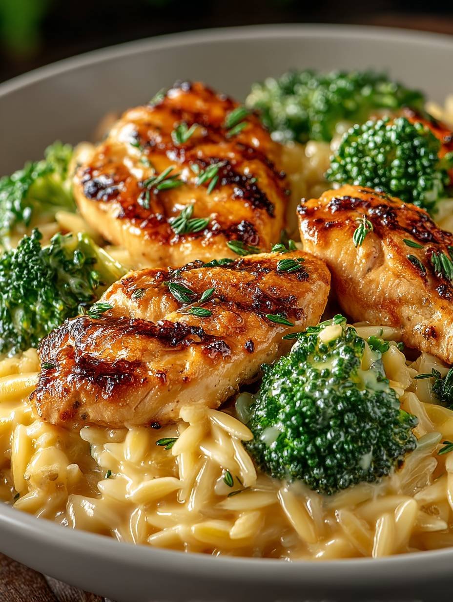Poulet Brocoli Orzo au Cheddar Crémeux, gourmand & facile ! image 2