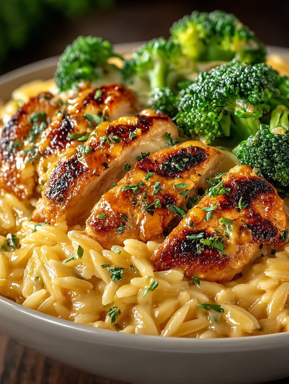 Poulet Brocoli Orzo au Cheddar Crémeux, gourmand & facile ! image 2