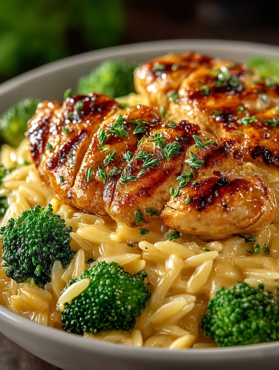 Poulet Brocoli Orzo au Cheddar Crémeux, gourmand & facile ! image 2