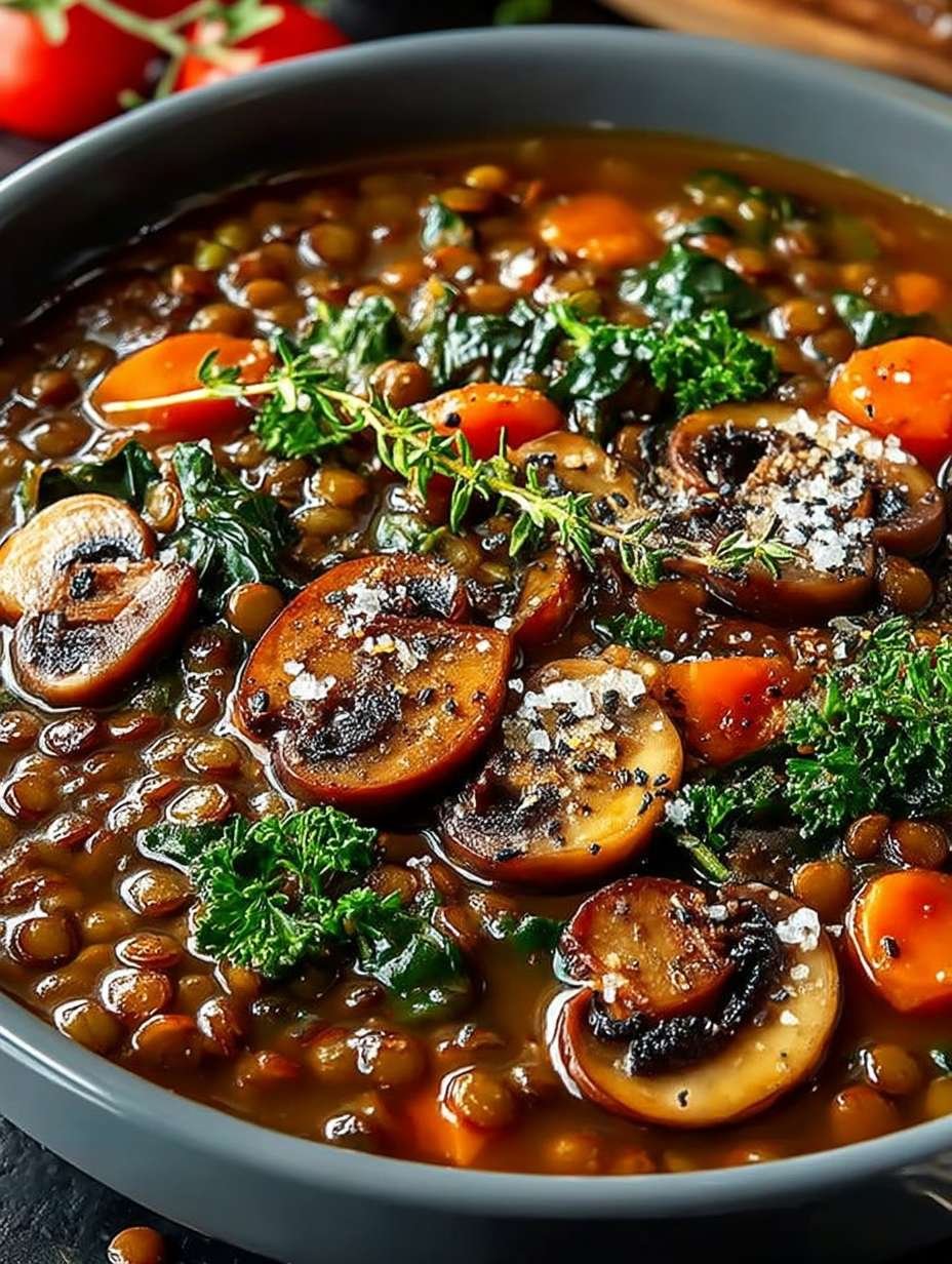 Ragoût Végétalien Copieux aux Lentilles et Champignons image 2