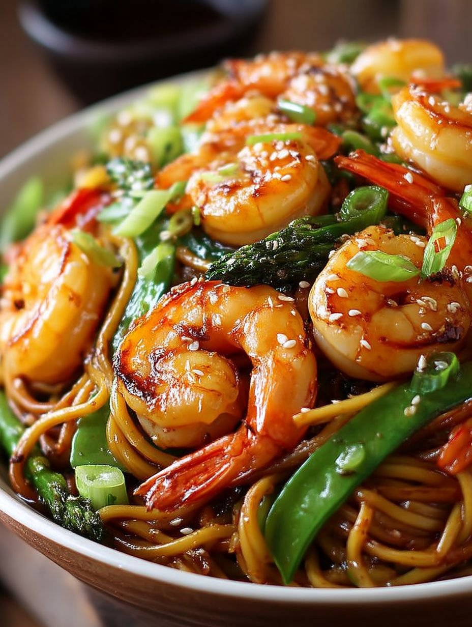 Recette facile de nouilles sautées aux crevettes image 2