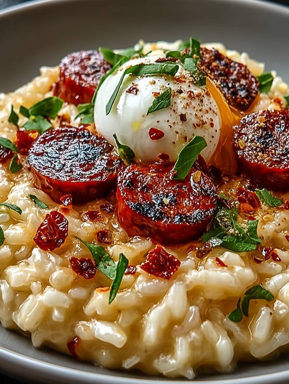 Risotto Crémeux au Chorizo Grillé et à la Burrata image 2