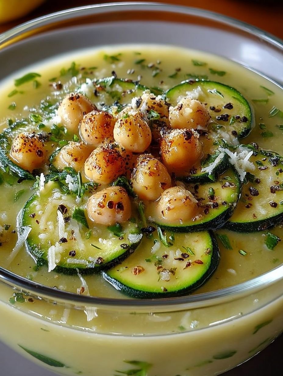 Soupe de courgettes, pois-chiche et parmesan image 2
