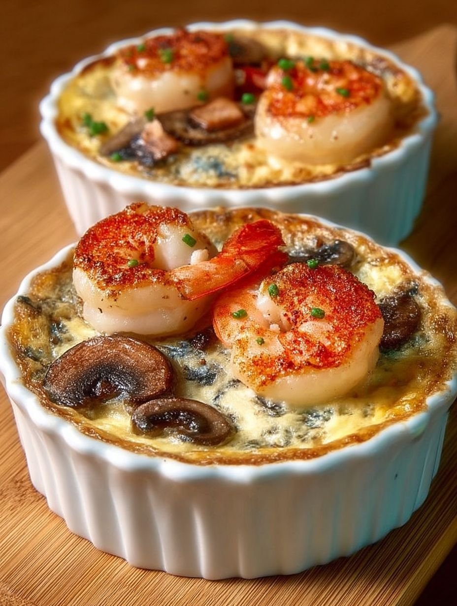 Cassolette de Saint-Jacques, Crevettes et Champignons image 2