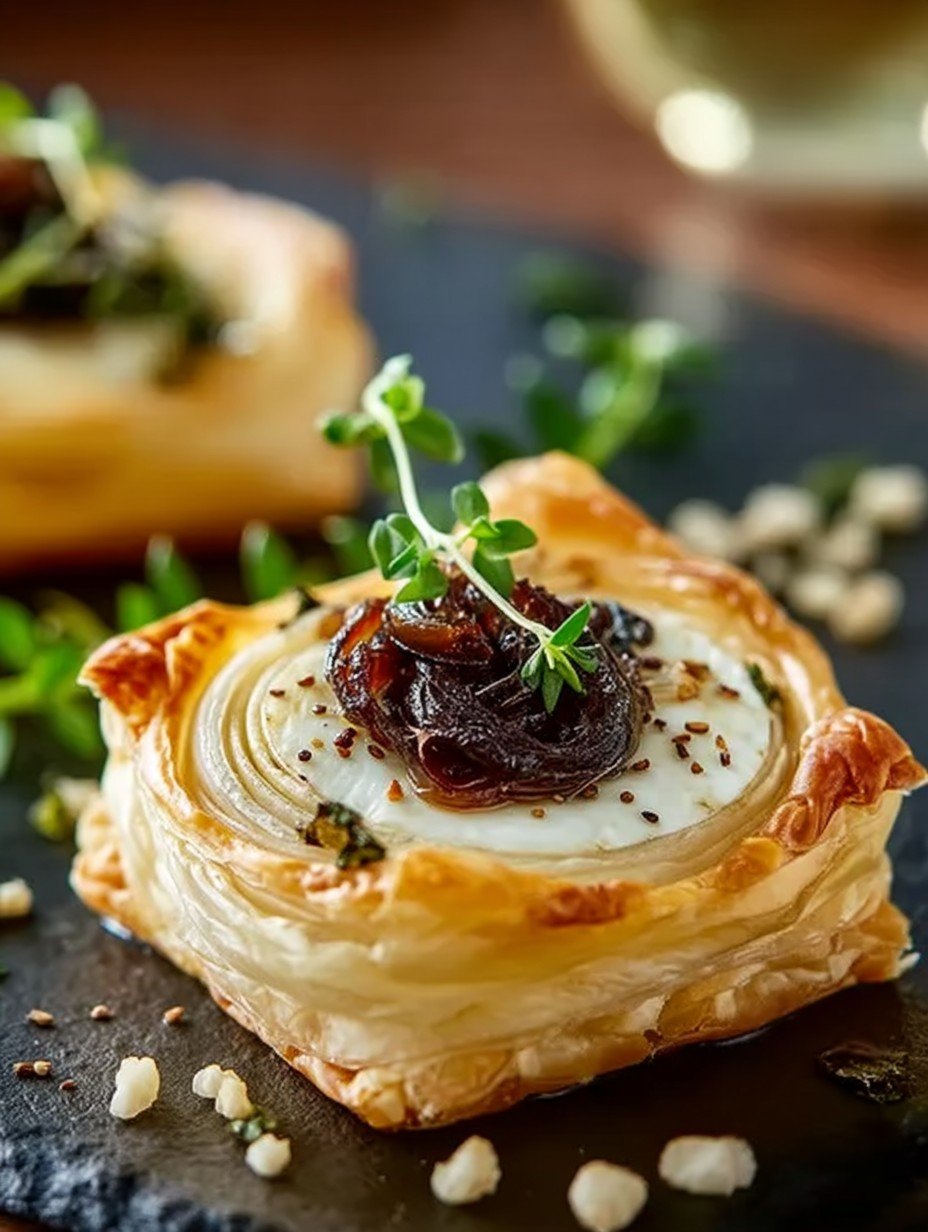Délicieux Feuilletés au Chèvre et Confit d’Oignon image 2