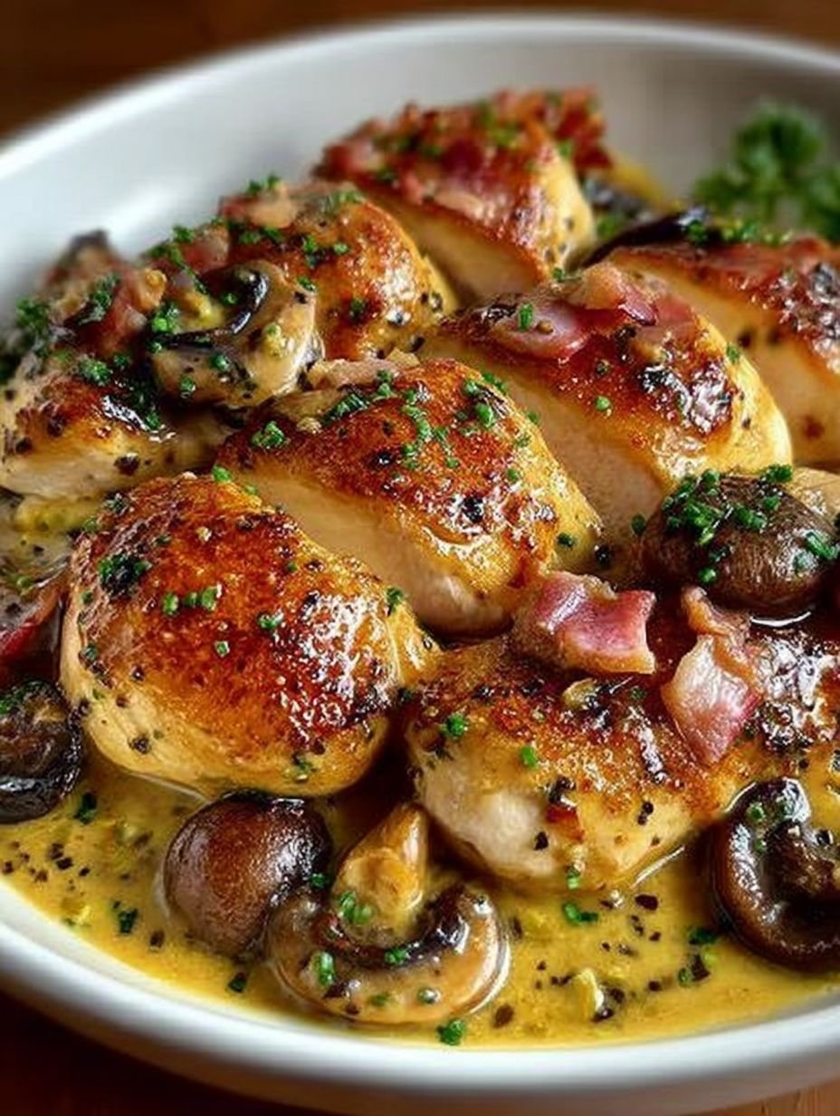 Émincés de Poulet Moutarde Lardons Champignons image 2