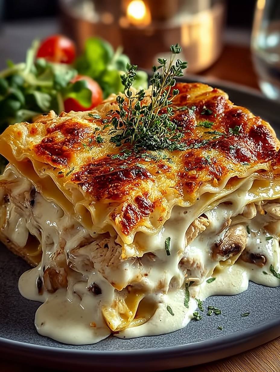 Lasagnes Fondantes au Poulet et Sauce Blanche Crémeuse image 2