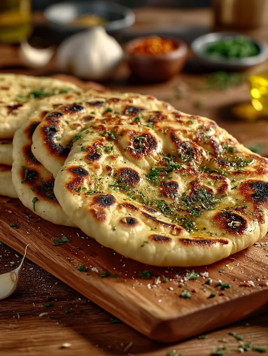 Naan à l'ail airfryer : Recette facile et délicieuse pour un pain léger et croustillant image 2