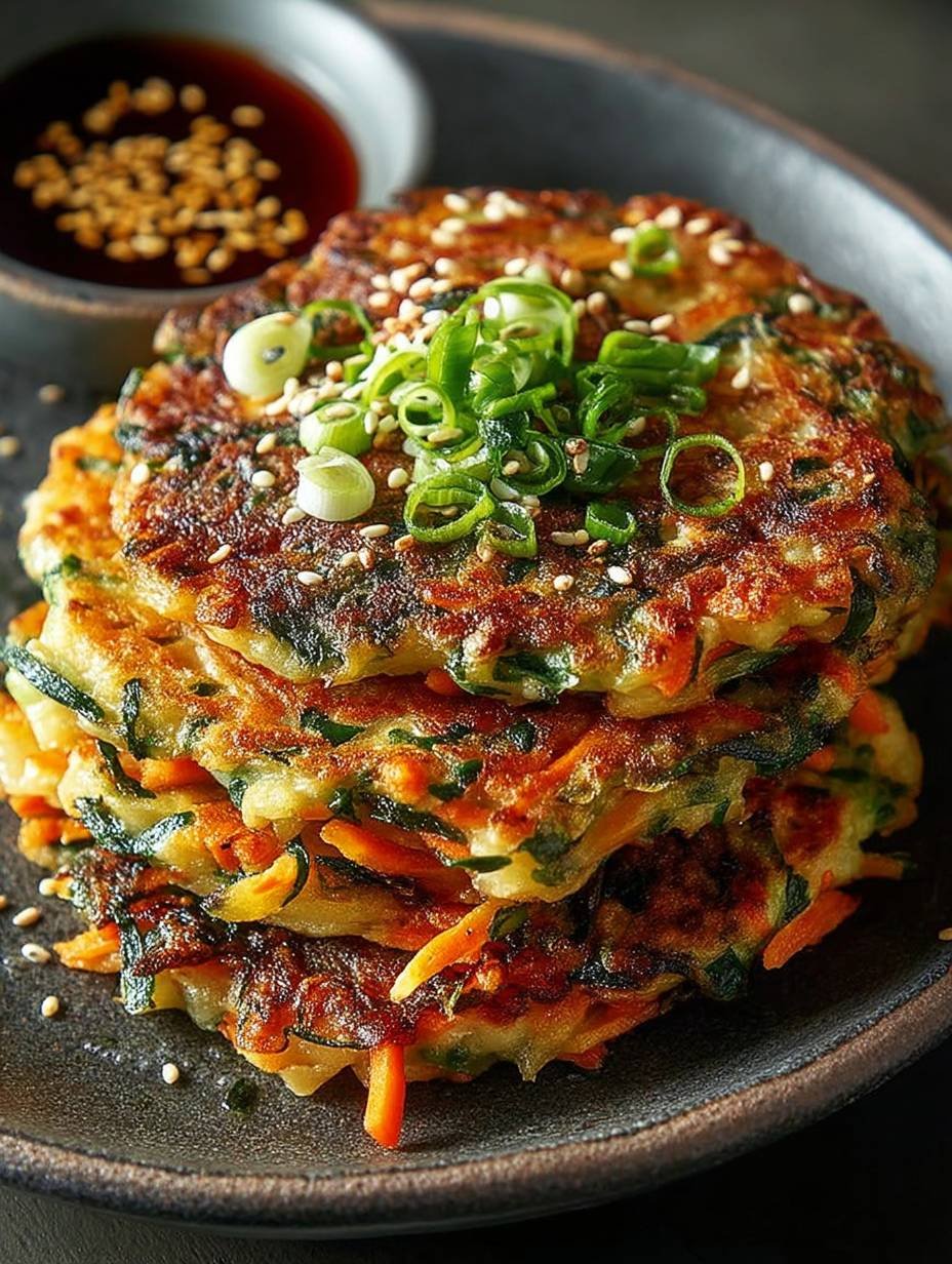 Pancakes coréens aux légumes vegan image 2