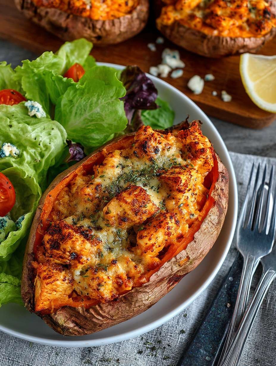 Patate douce farcie au poulet image 2