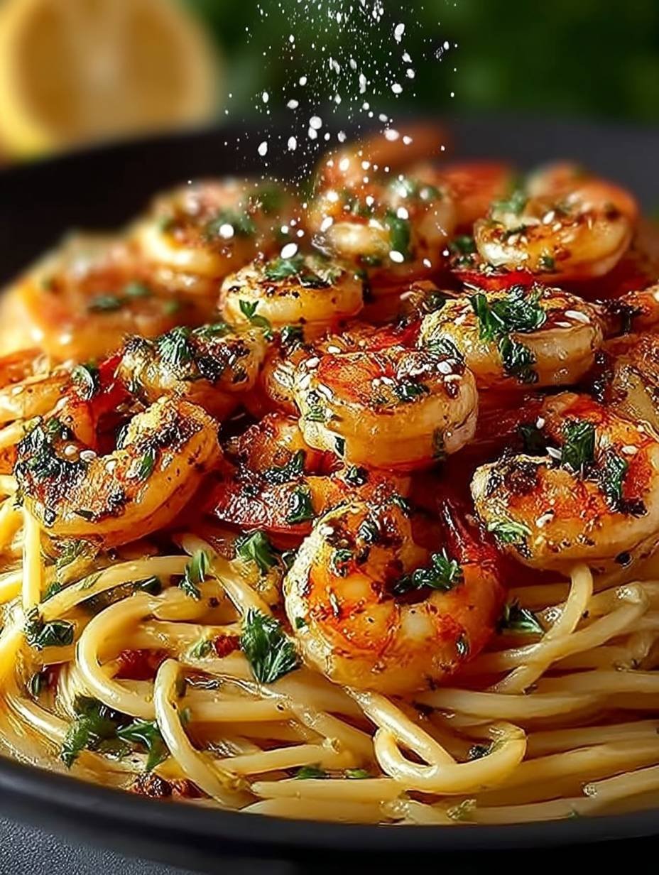 Spaghetti aux crevettes à l'ail faciles image 2