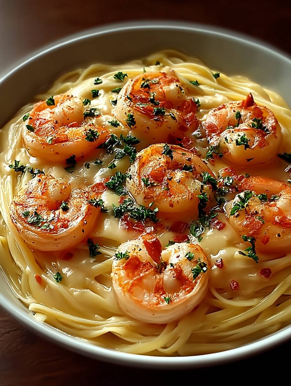 crevettes à l'ail et spaghetti image 2