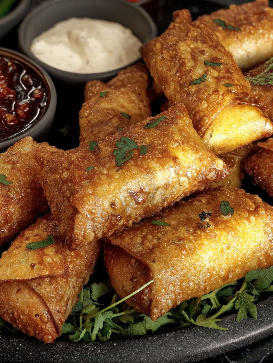 Bricks Dorées et Croustillantes Cuites au Airfryer, Servies avec Une Sauce D’accompagnement image 2