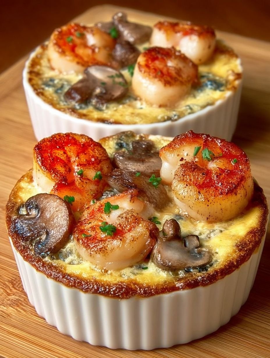 Délice Marin : Cassolette de Saint-Jacques, Crevettes et Champignons image 2