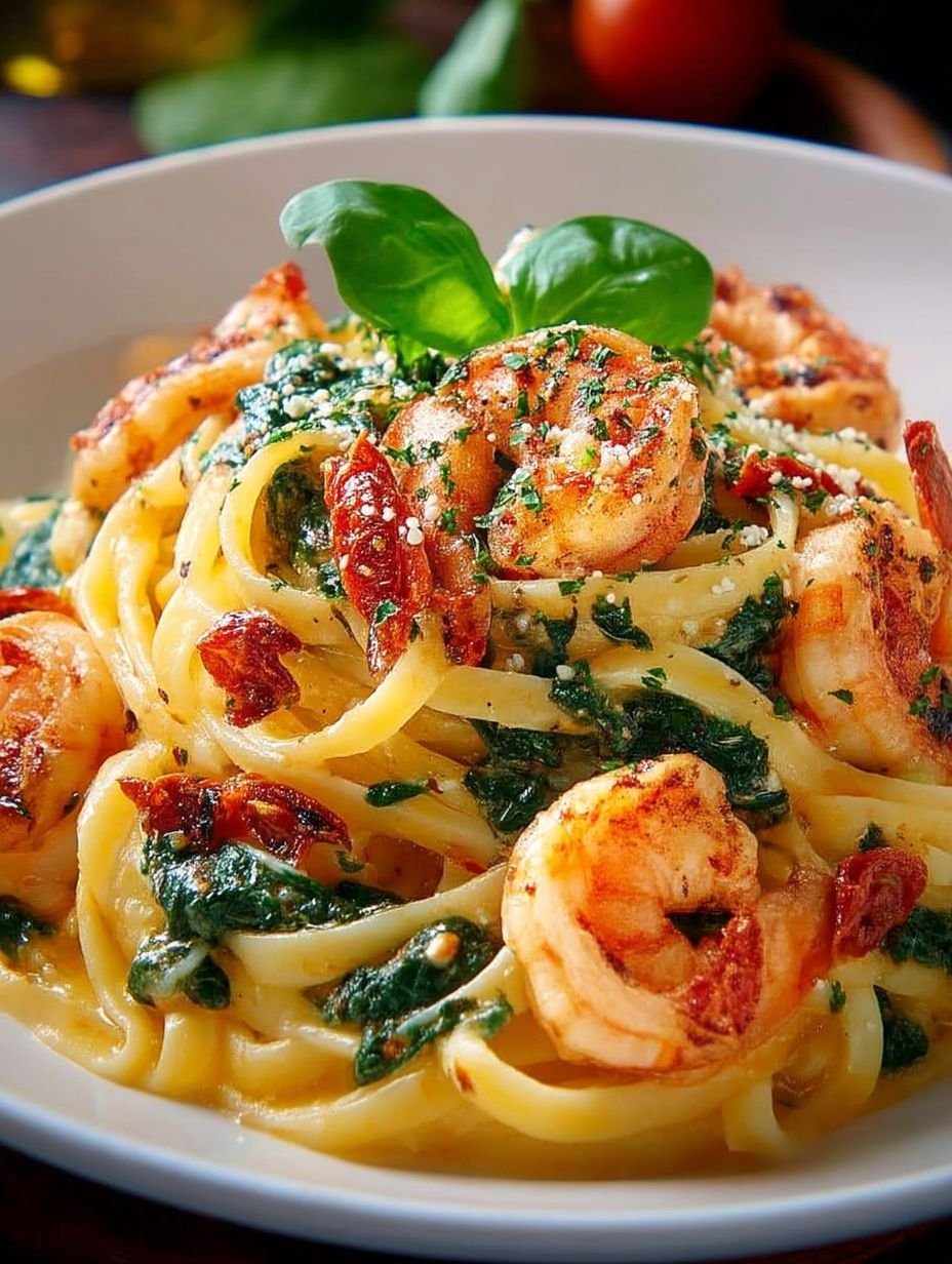 Pâtes Linguine À La Toscane Aux Crevettes image 2