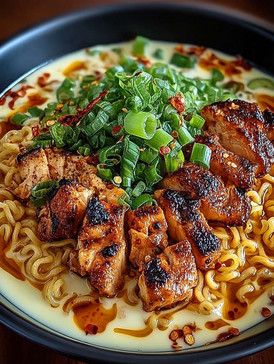 Ramen épicé au poulet et sauce crémeuse à l'ail - Recette fusion - TopAssiette.com image 2