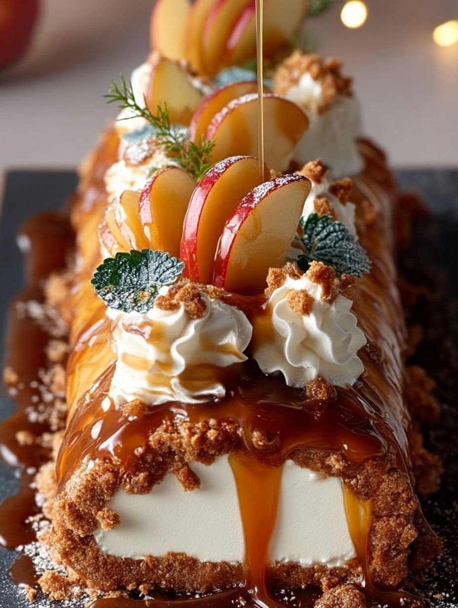 Bûche Gourmande au Caramel Beurre Salé, Pommes Caramélisées & Spéculoos image 2