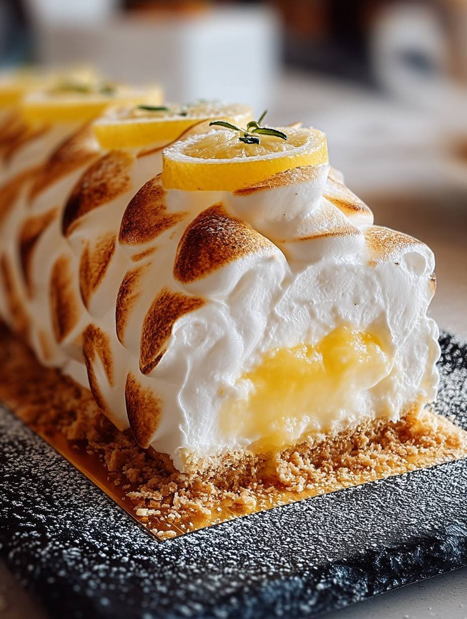 Bûche Citron Meringuée: Un Dessert Frais et Légèrement Acidulé image 2