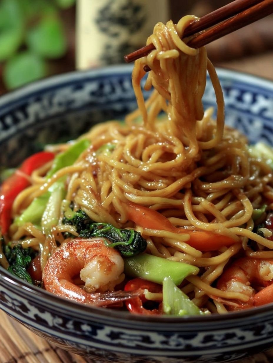 Nouilles chinoises légumes et crevettes image 2