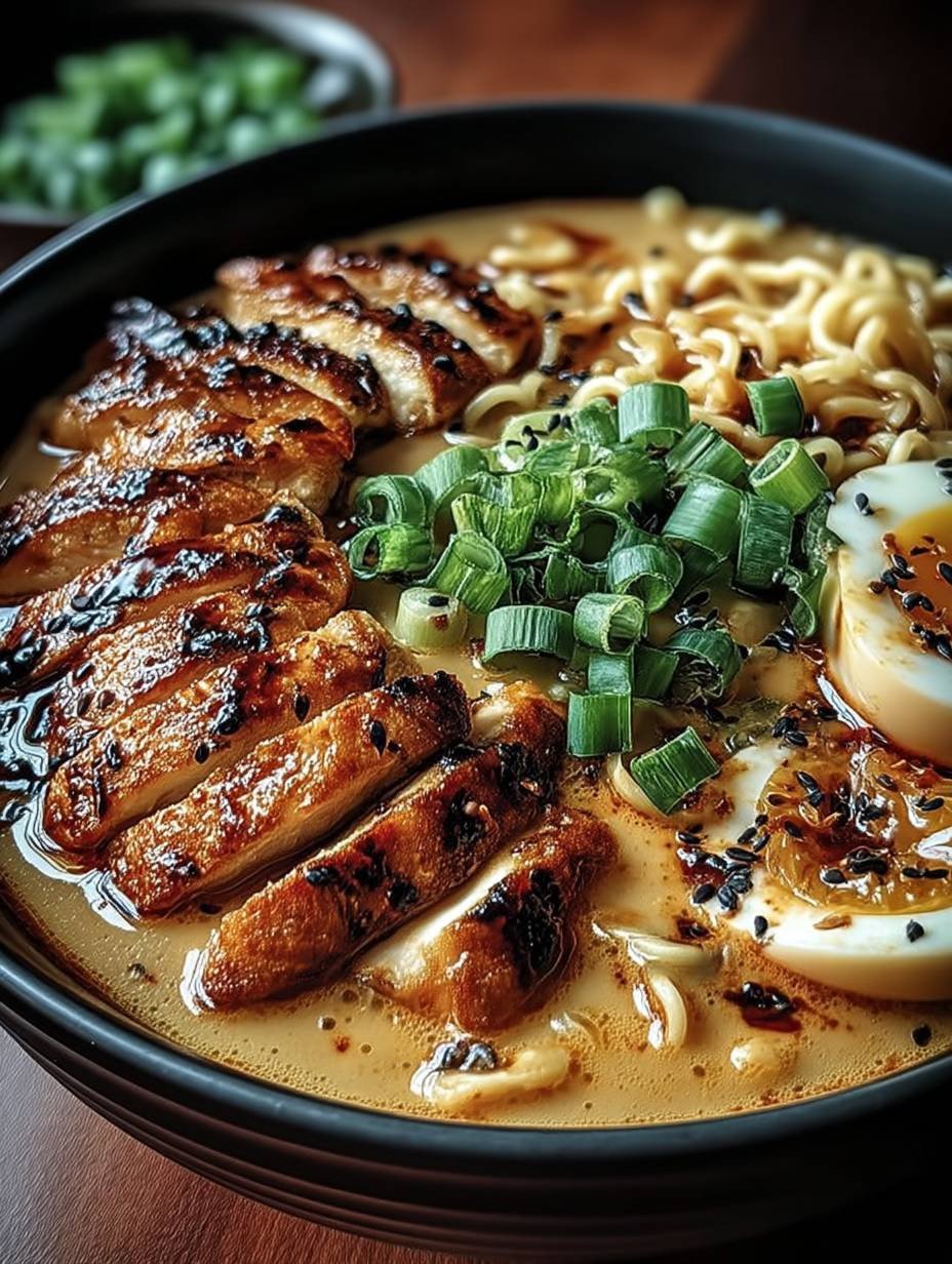Ramen Japonais au Poulet - Soupe Crémeuse et Épicée image 2