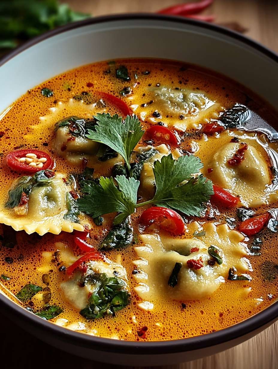 Soupe Thaï au Curry et Raviolis à la Noix de Coco image 2